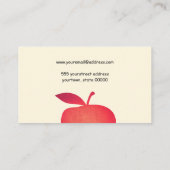 レッドアップルスクール先生シンプル黄淡い色の色 名刺 (裏面)