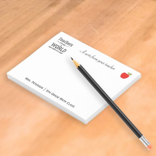 レッドアップルタイポグラフィ先生名の高さ ポストイット