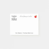 レッドアップルタイポグラフィ先生名の高さ ポストイット (正面)