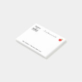 レッドアップルタイポグラフィ先生名の高さ ポストイット (アングル)