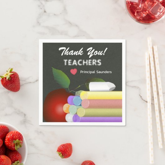 レッドアップルチョーク先生評価 |ありがとうございます スタンダードカクテルナプキン (インサイチュ)