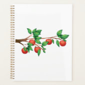 レッドアップルツリーブランチ新鮮な果物と緑の離れ プランナー手帳 (正面)