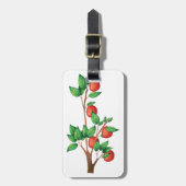 レッドアップルツリーブランチ新鮮な果物と緑の離れ ラゲッジタグ (正面縦)