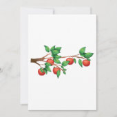 レッドアップルツリーブランチ新鮮な果物と緑の離れ 招待状 (正面)