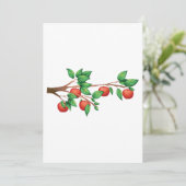 レッドアップルツリーブランチ新鮮な果物と緑の離れ 招待状 (スタンド正面)