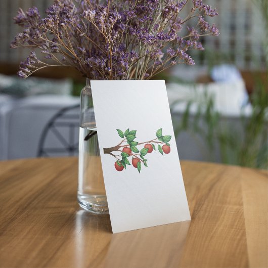 レッドアップルツリーブランチ新鮮な果物と緑の離れ 招待状