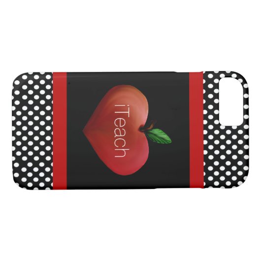 レッドアップルハート先生のiPhone 7ケース Case-Mate iPhoneケース (裏面(横))