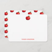 レッドアップルパーソナライズされたキッズステーショナリー サンキューカード (正面/裏面)