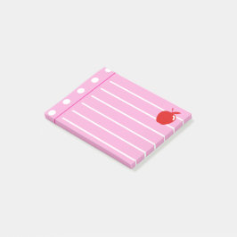 レッドアップルピンクのノート ポストイット