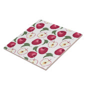 レッドアップルフルーツとアップルフルーツ葉  タイル (側面)