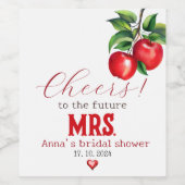 レッドアップルブライダルシャワーワインラベル ワインラベル (シングルラベル)