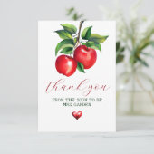 レッドアップルブライダルシャワー サンキューカード (スタンド正面)