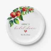 レッドアップルブライダルシャワー ペーパープレート (正面)