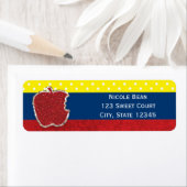 レッドアップルプリンセスパーティの招待状住所 シール (インサイチュ)