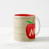 レッドアップルモノグラム ツートーンマグカップ (正面右)
