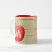 レッドアップルモノグラム ツートーンマグカップ (正面左)