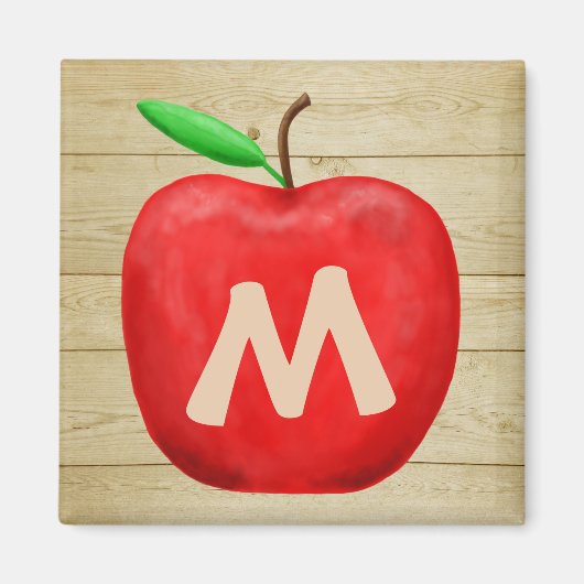 レッドアップルモノグラム マグネット (正面)