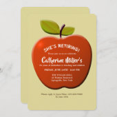 レッドアップル先生退職パーティの招待状 招待状 (正面/裏面)