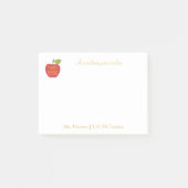 レッドアップル金ゴールドタイポグラフィ引用文先生 ポストイット (正面)