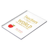 レッドアップル金ゴールド引用文スタイリッシュ大学先生 ノートブック (左側)