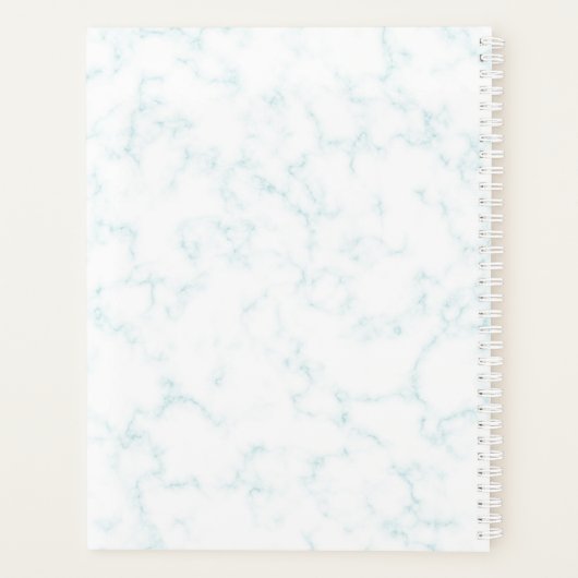 レッドアップル金ゴールド引用文スタイリッシュ大理石先生名 プランナー手帳 (裏面)