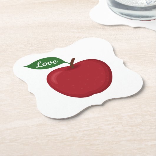 レッドアップ素朴ルラブ秋カントリーウエディングパーティー ペーパーコースター (アングル)