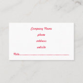 レッドアニマルプリント名刺 名刺 (裏面)