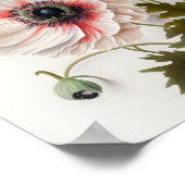 レッドアネモネ花アートプリントポスター ポスター (角)