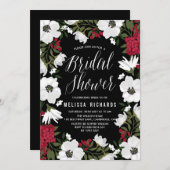 レッドアネモン開花ブライダルシャワー招待 招待状 (正面/裏面)