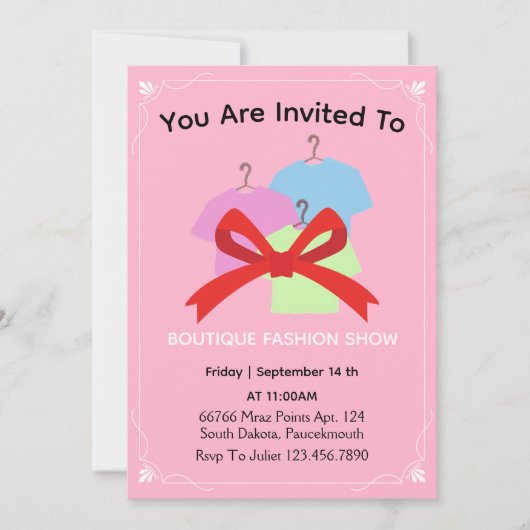 レッドアパレルの新入出品 招待状 (正面)