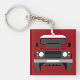 レッドアポップ・アートのートクラシックランドローバーカー キーホルダー