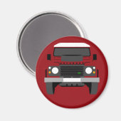 レッドアポップ・アートのートクラシックランドローバーディフェンダー マグネット (正面/裏面)