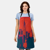 レッドアポップ・アートのートニューヨークシティナイト エプロン (着用した状態)