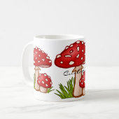 レッドアマニタマッシュルームサンダーコーブ コーヒーマグカップ (正面左)
