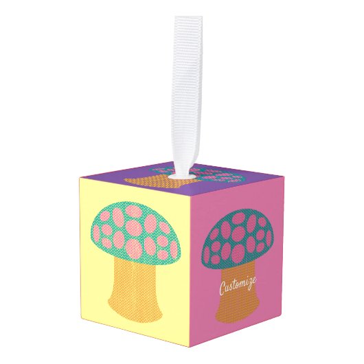 レッドアマニタマッシュルームサンダー_コーブ キューブオーナメント (正面アングル)