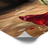 レッドアマリリスフラワーズアートプリントポスター ポスター (角)