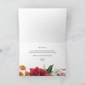 レッドアマリリスフローラが私のメイド・オブ・オーナー(花嫁付き添い人) 招待状 (内部)