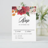 レッドアマリリス植物冬季結婚式 出欠カード (スタンド正面)