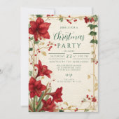 レッドアマリリス素朴クリスマス 招待状 (正面)