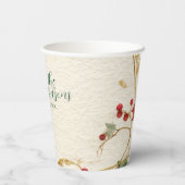 レッドアマリリス素朴クリスマス 紙コップ (裏面)