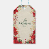 レッドアマリリス素朴ホリデークリスマス ギフトタグ (裏面)