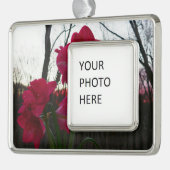 レッドアマリリス&ウィンターサンライズ シルバープレートフレームオーナメント (左)