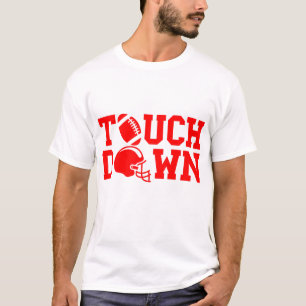 レッドアメリカンフットボールのタッチダウン・スポーツ Tシャツ