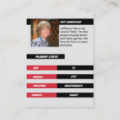 レッドアメリカンフットボールのトレーディングカー子供へド コーリングカード (裏面)