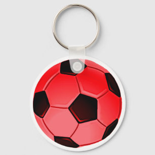 レッドアメリカン・サッカーまたは協会サッカーボール キーホルダー