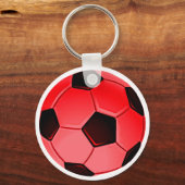 レッドアメリカン・サッカーまたは協会サッカーボール キーホルダー (正面)
