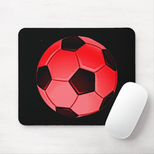 レッドアメリカン・サッカーまたは協会サッカーボール マウスパッド (マウス)