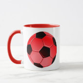 レッドアメリカン・サッカーまたは協会サッカーボール マグカップ (左)