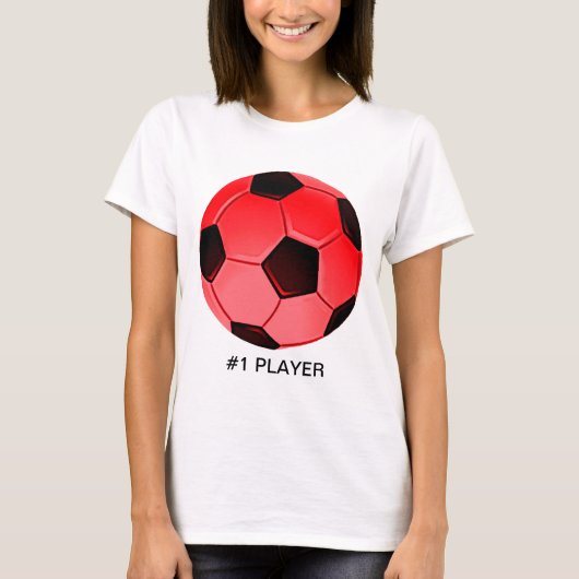 レッドアメリカン・サッカーまたは協会サッカーボール Tシャツ (正面)