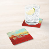 レッドアラスカの抽象芸術 スクエアペーパーコースター (インサイチュ)